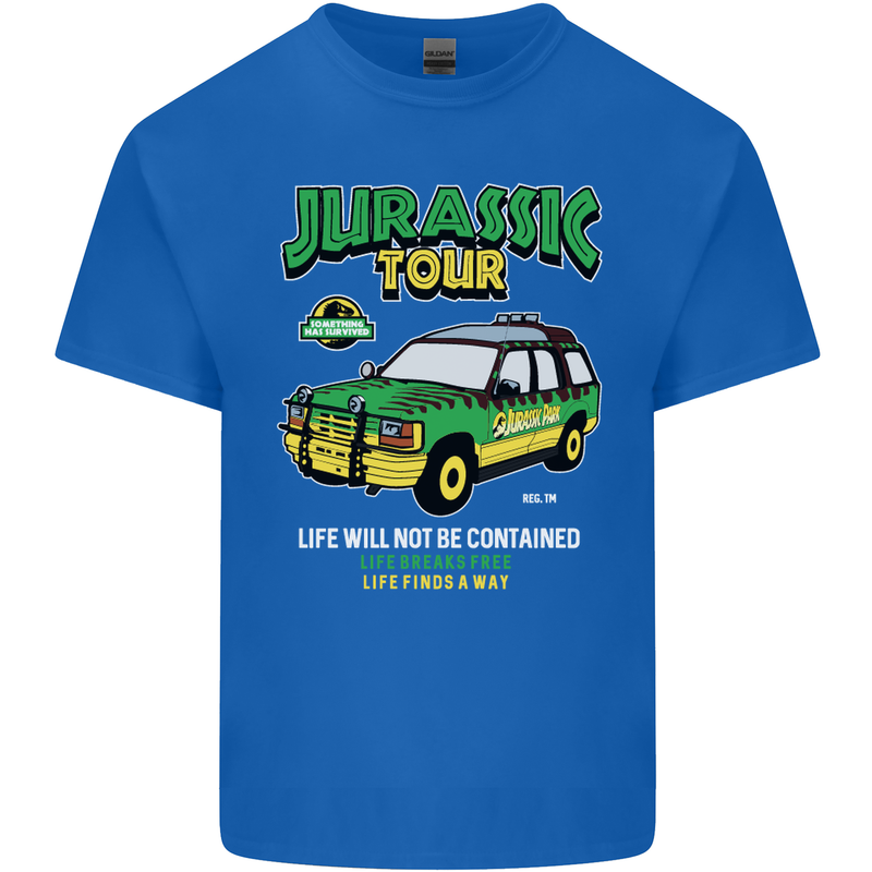 Jurassic Tour Funny Dinosaur T-Rex Kids T-Shirt Childrens Royal Blue