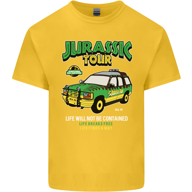 Jurassic Tour Funny Dinosaur T-Rex Kids T-Shirt Childrens Yellow