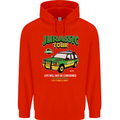 Jurassic Tour Funny Dinosaur T-Rex Mens 80% Cotton Hoodie Bright Red