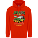 Jurassic Tour Funny Dinosaur T-Rex Mens 80% Cotton Hoodie Bright Red