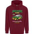 Jurassic Tour Funny Dinosaur T-Rex Mens 80% Cotton Hoodie Maroon