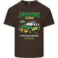 Jurassic Tour Funny Dinosaur T-Rex Mens Cotton T-Shirt Tee Top Dark Chocolate