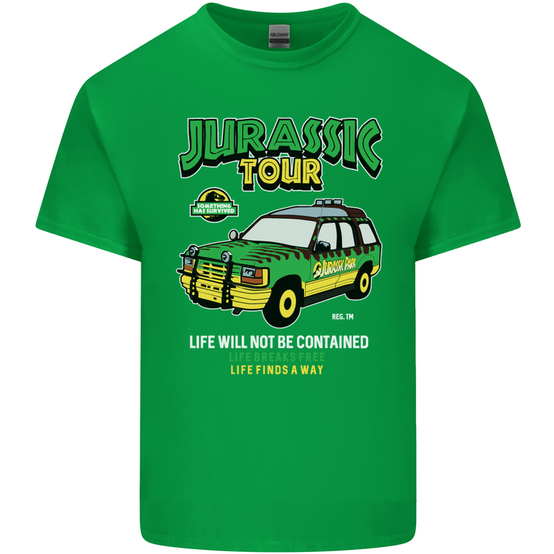 Jurassic Tour Funny Dinosaur T-Rex Mens Cotton T-Shirt Tee Top Irish Green