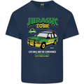 Jurassic Tour Funny Dinosaur T-Rex Mens Cotton T-Shirt Tee Top Navy Blue