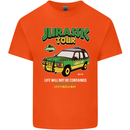 Jurassic Tour Funny Dinosaur T-Rex Mens Cotton T-Shirt Tee Top Orange