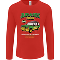 Jurassic Tour Funny Dinosaur T-Rex Mens Long Sleeve T-Shirt Red