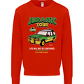 Jurassic Tour Funny Dinosaur T-Rex Mens Sweatshirt Jumper Bright Red