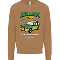 Jurassic Tour Funny Dinosaur T-Rex Mens Sweatshirt Jumper Caramel Latte