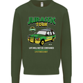 Jurassic Tour Funny Dinosaur T-Rex Mens Sweatshirt Jumper Forest Green