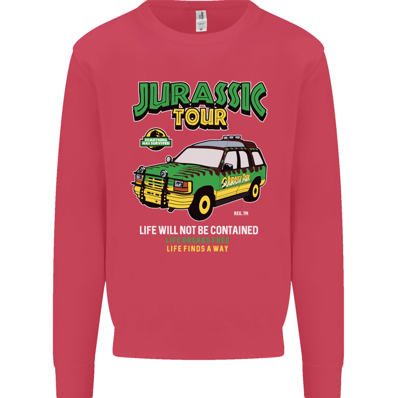 Jurassic Tour Funny Dinosaur T-Rex Mens Sweatshirt Jumper Heliconia