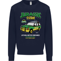 Jurassic Tour Funny Dinosaur T-Rex Mens Sweatshirt Jumper Navy Blue