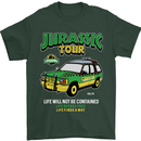 Jurassic Tour Funny Dinosaur T-Rex Mens T-Shirt Cotton Gildan Forest Green