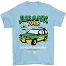 Jurassic Tour Funny Dinosaur T-Rex Mens T-Shirt Cotton Gildan Light Blue