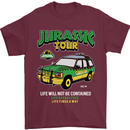 Jurassic Tour Funny Dinosaur T-Rex Mens T-Shirt Cotton Gildan Maroon
