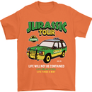 Jurassic Tour Funny Dinosaur T-Rex Mens T-Shirt Cotton Gildan Orange
