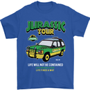 Jurassic Tour Funny Dinosaur T-Rex Mens T-Shirt Cotton Gildan Royal Blue