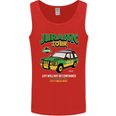 Jurassic Tour Funny Dinosaur T-Rex Mens Vest Tank Top Red