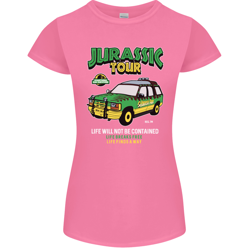 Jurassic Tour Funny Dinosaur T-Rex Womens Petite Cut T-Shirt Azalea