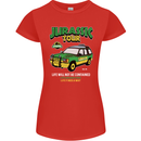 Jurassic Tour Funny Dinosaur T-Rex Womens Petite Cut T-Shirt Red