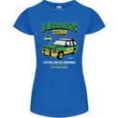 Jurassic Tour Funny Dinosaur T-Rex Womens Petite Cut T-Shirt Royal Blue