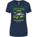 Jurassic Tour Funny Dinosaur T-Rex Womens Wider Cut T-Shirt Navy Blue