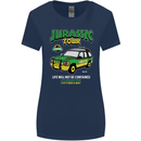 Jurassic Tour Funny Dinosaur T-Rex Womens Wider Cut T-Shirt Navy Blue
