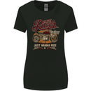 Just Wanna Ride Cafe Racer Motorbike Biker Womens Wider Cut T-Shirt Black