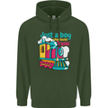Just a Boy Who Loves Trains Spotter Engine Childrens Kids Hoodie Forest Green