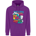 Just a Boy Who Loves Trains Spotter Engine Childrens Kids Hoodie Purple