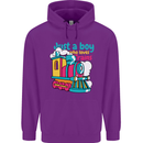 Just a Boy Who Loves Trains Spotter Engine Childrens Kids Hoodie Purple