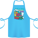 Just a Boy Who Loves Trains Spotter Engine Cotton Apron 100% Organic Turquoise