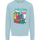 Just a Boy Who Loves Trains Spotter Engine Kids Sweatshirt Jumper Light Blue