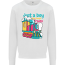 Just a Boy Who Loves Trains Spotter Engine Kids Sweatshirt Jumper White