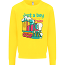 Just a Boy Who Loves Trains Spotter Engine Kids Sweatshirt Jumper Yellow