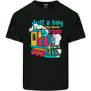 Just a Boy Who Loves Trains Spotter Engine Kids T-Shirt Childrens Black