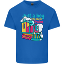 Just a Boy Who Loves Trains Spotter Engine Kids T-Shirt Childrens Royal Blue