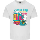 Just a Boy Who Loves Trains Spotter Engine Kids T-Shirt Childrens White