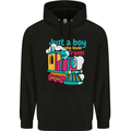 Just a Boy Who Loves Trains Spotter Engine Mens 80% Cotton Hoodie Black
