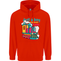 Just a Boy Who Loves Trains Spotter Engine Mens 80% Cotton Hoodie Bright Red