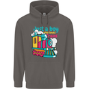 Just a Boy Who Loves Trains Spotter Engine Mens 80% Cotton Hoodie Charcoal