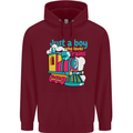 Just a Boy Who Loves Trains Spotter Engine Mens 80% Cotton Hoodie Maroon