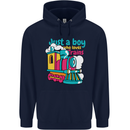 Just a Boy Who Loves Trains Spotter Engine Mens 80% Cotton Hoodie Navy Blue