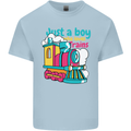 Just a Boy Who Loves Trains Spotter Engine Mens Cotton T-Shirt Tee Top Light Blue