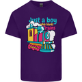 Just a Boy Who Loves Trains Spotter Engine Mens Cotton T-Shirt Tee Top Purple