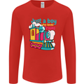 Just a Boy Who Loves Trains Spotter Engine Mens Long Sleeve T-Shirt Red