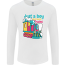 Just a Boy Who Loves Trains Spotter Engine Mens Long Sleeve T-Shirt White