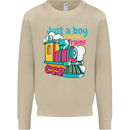 Just a Boy Who Loves Trains Spotter Engine Mens Sweatshirt Jumper Sand