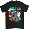 Just a Boy Who Loves Trains Spotter Engine Mens T-Shirt 100% Cotton Black