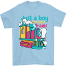 Just a Boy Who Loves Trains Spotter Engine Mens T-Shirt 100% Cotton Light Blue