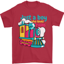 Just a Boy Who Loves Trains Spotter Engine Mens T-Shirt 100% Cotton Red